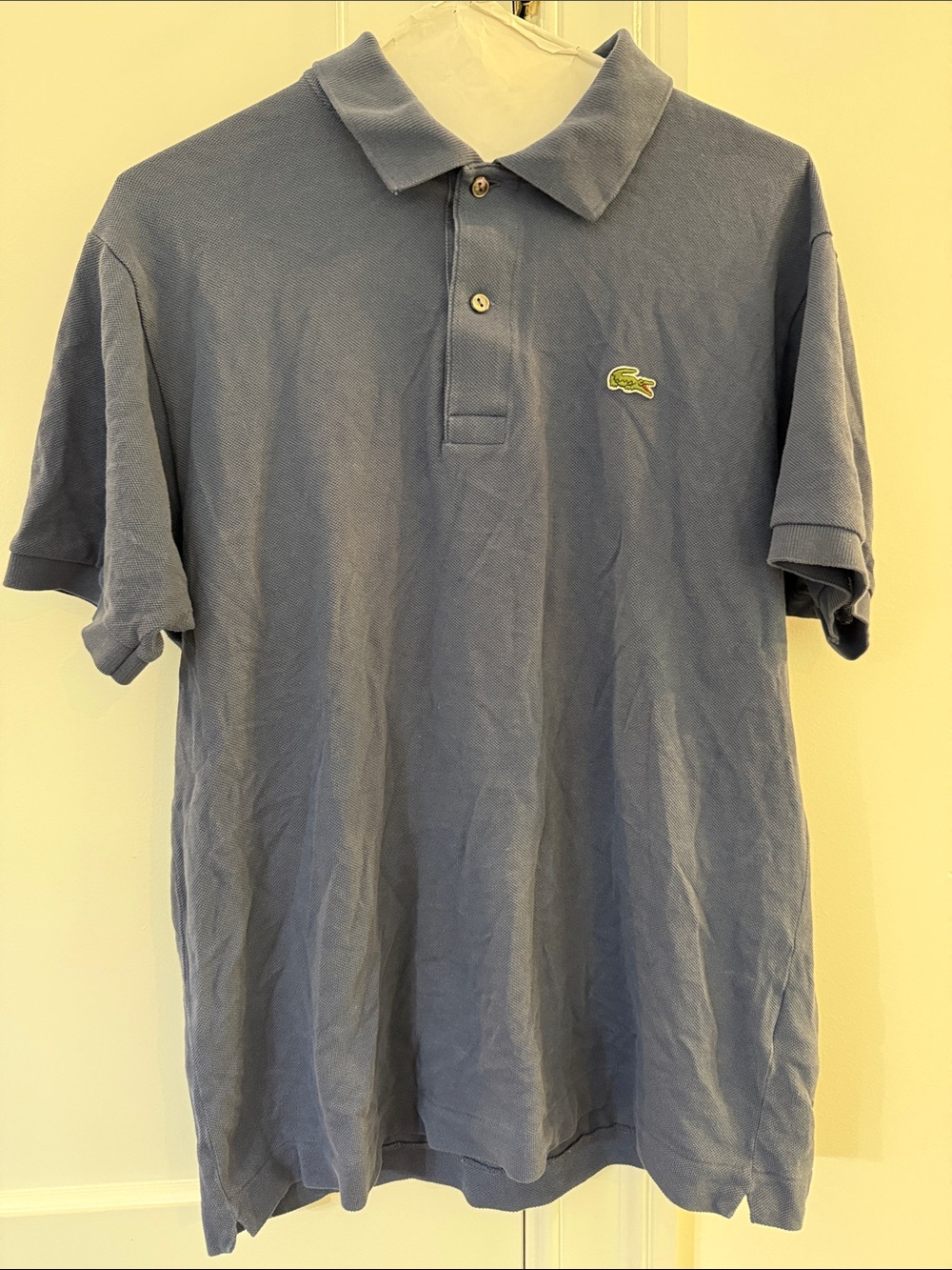 Lacoste Men's Polo Shirt - Dusty Blue with Green Crocodile